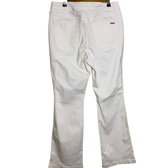 WHBM Jeans NWT Women's Size 10 Curvy White High-Rise Turnlock Skinny Flare - Picture 3 of 9